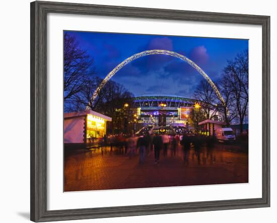 Wembley Stadium with England Supporters Entering the Venue for International Game, London, England,-Mark Chivers-Framed Photographic Print