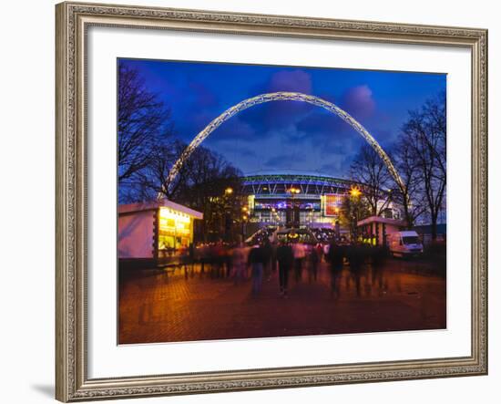 Wembley Stadium with England Supporters Entering the Venue for International Game, London, England,-Mark Chivers-Framed Photographic Print