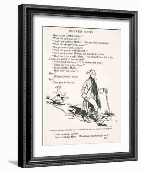 Wen He Got Home He Ahd the Rope in His Hand, but There Was Nothing at the End of It, from the Fairy-Arthur Rackham-Framed Giclee Print