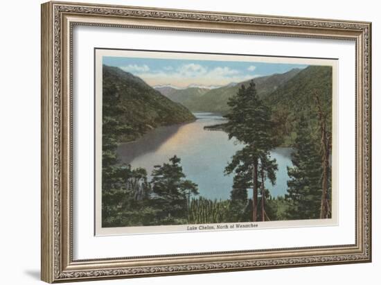 Wenatchee, WA - View of Lake Chelan-Lantern Press-Framed Art Print