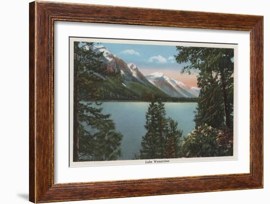 Wenatchee, WA - View of Lake Wenatchee-Lantern Press-Framed Art Print