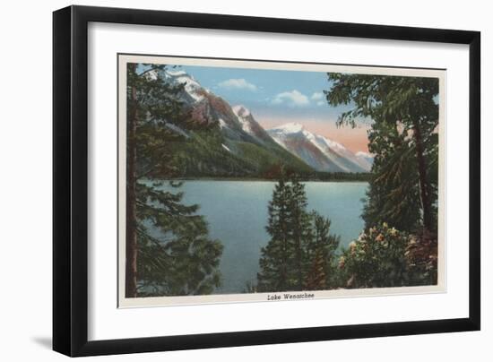 Wenatchee, WA - View of Lake Wenatchee-Lantern Press-Framed Art Print