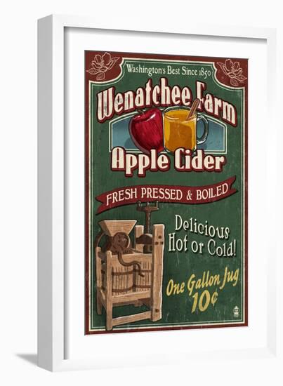 Wenatchee, Washington - Apple Cider-Lantern Press-Framed Art Print