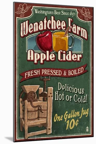 Wenatchee, Washington - Apple Cider-Lantern Press-Mounted Art Print