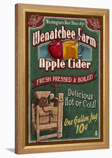 Wenatchee, Washington - Apple Cider-Lantern Press-Framed Stretched Canvas