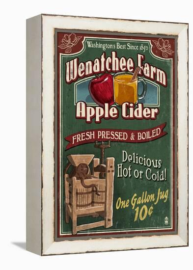 Wenatchee, Washington - Apple Cider-Lantern Press-Framed Stretched Canvas