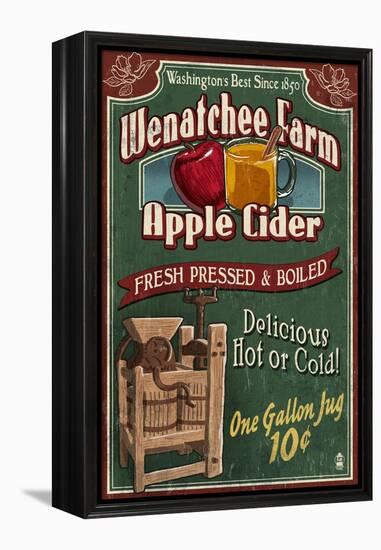 Wenatchee, Washington - Apple Cider-Lantern Press-Framed Stretched Canvas