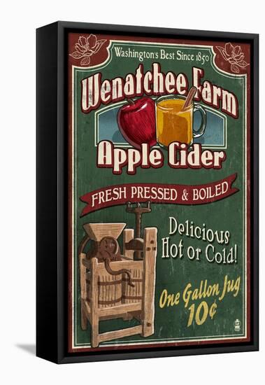 Wenatchee, Washington - Apple Cider-Lantern Press-Framed Stretched Canvas