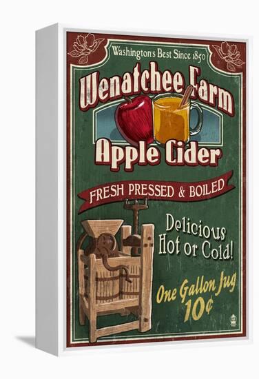 Wenatchee, Washington - Apple Cider-Lantern Press-Framed Stretched Canvas