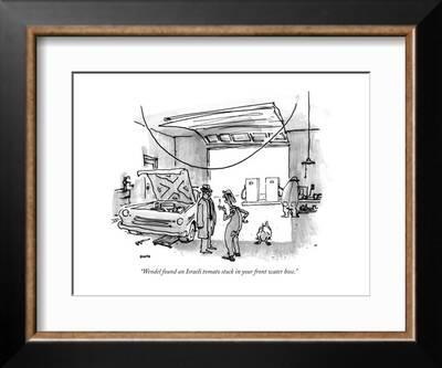 Wendel found an Israeli tomato stuck in your front water hose." - New Yorker  Cartoon' Premium Giclee Print - George Booth | Art.com