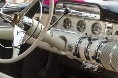USA, Indiana, Carmel. Steering wheel and dashboard in a classic car.-Wendy Kaveney-Photographic Print