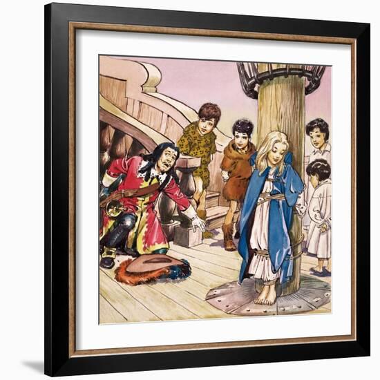 Wendy Tied to the Mast, Illustration from 'Peter Pan' by J.M. Barrie-Nadir Quinto-Framed Giclee Print