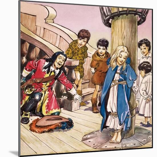 Wendy Tied to the Mast, Illustration from 'Peter Pan' by J.M. Barrie-Nadir Quinto-Mounted Giclee Print