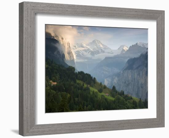 Wengen and Lauterbrunnen Valley, Berner Oberland, Switzerland-Doug Pearson-Framed Photographic Print