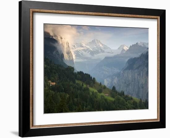 Wengen and Lauterbrunnen Valley, Berner Oberland, Switzerland-Doug Pearson-Framed Photographic Print