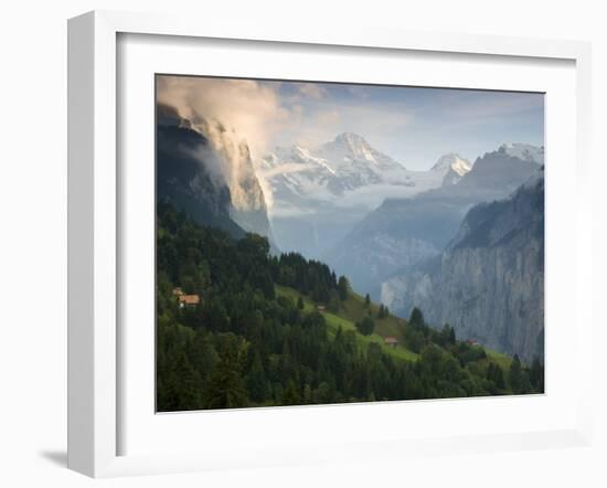 Wengen and Lauterbrunnen Valley, Berner Oberland, Switzerland-Doug Pearson-Framed Photographic Print