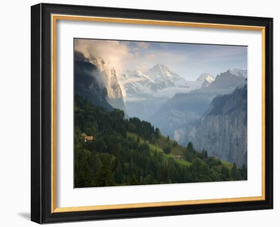 Wengen and Lauterbrunnen Valley, Berner Oberland, Switzerland-Doug Pearson-Framed Photographic Print