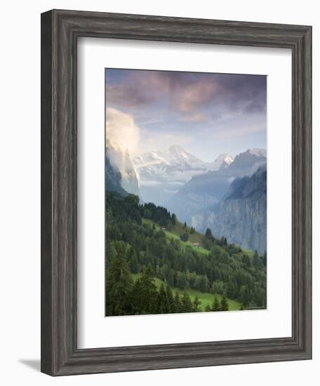 Wengen and Lauterbrunnen Valley, Berner Oberland, Switzerland-Doug Pearson-Framed Photographic Print