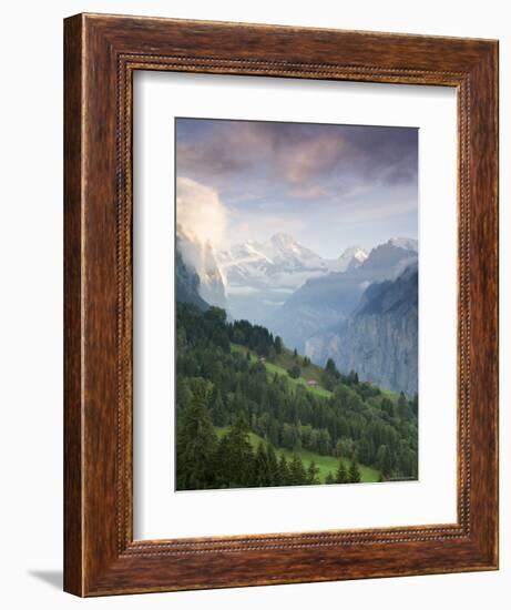 Wengen and Lauterbrunnen Valley, Berner Oberland, Switzerland-Doug Pearson-Framed Photographic Print