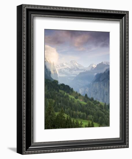 Wengen and Lauterbrunnen Valley, Berner Oberland, Switzerland-Doug Pearson-Framed Photographic Print