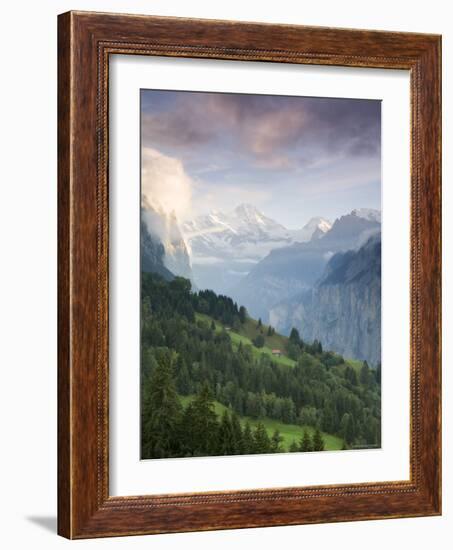 Wengen and Lauterbrunnen Valley, Berner Oberland, Switzerland-Doug Pearson-Framed Photographic Print