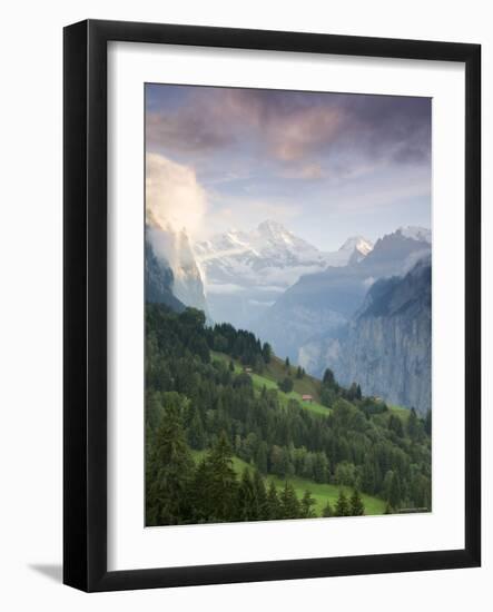 Wengen and Lauterbrunnen Valley, Berner Oberland, Switzerland-Doug Pearson-Framed Photographic Print