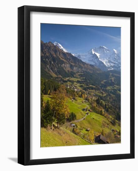 Wengen and Lauterbrunnen Valley, Berner Oberland, Switzerland-Doug Pearson-Framed Photographic Print