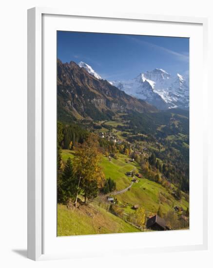 Wengen and Lauterbrunnen Valley, Berner Oberland, Switzerland-Doug Pearson-Framed Photographic Print