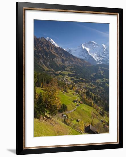 Wengen and Lauterbrunnen Valley, Berner Oberland, Switzerland-Doug Pearson-Framed Photographic Print