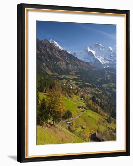 Wengen and Lauterbrunnen Valley, Berner Oberland, Switzerland-Doug Pearson-Framed Photographic Print