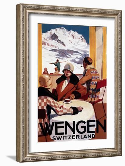 Wengen, Switzerland - The Downhill Club Promotional Poster-Lantern Press-Framed Art Print