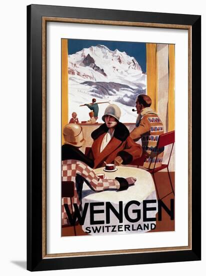 Wengen, Switzerland - The Downhill Club Promotional Poster-Lantern Press-Framed Art Print