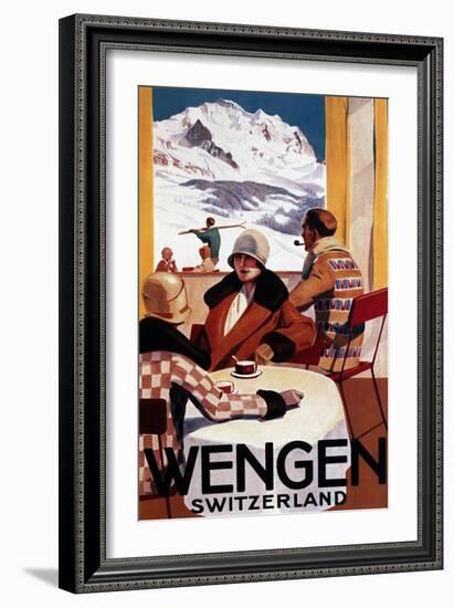 Wengen, Switzerland - The Downhill Club Promotional Poster-Lantern Press-Framed Art Print