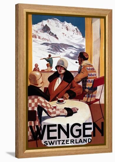 Wengen, Switzerland - The Downhill Club Promotional Poster-Lantern Press-Framed Stretched Canvas