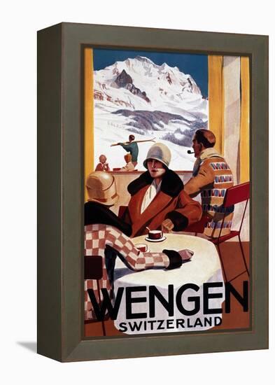 Wengen, Switzerland - The Downhill Club Promotional Poster-Lantern Press-Framed Stretched Canvas