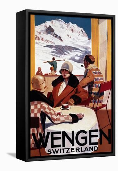 Wengen, Switzerland - The Downhill Club Promotional Poster-Lantern Press-Framed Stretched Canvas