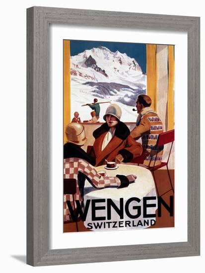 Wengen, Switzerland - The Downhill Club Promotional Poster-Lantern Press-Framed Art Print