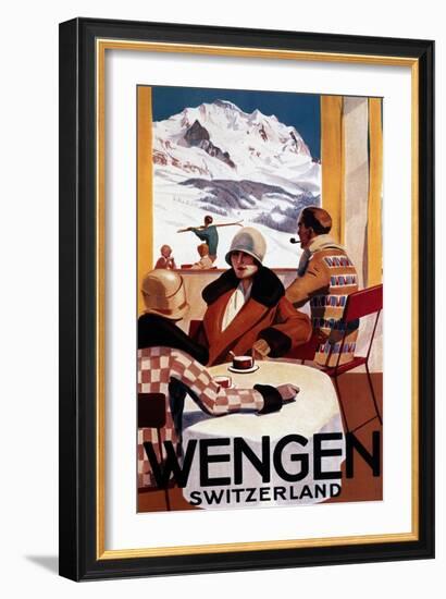 Wengen, Switzerland - The Downhill Club Promotional Poster-Lantern Press-Framed Art Print