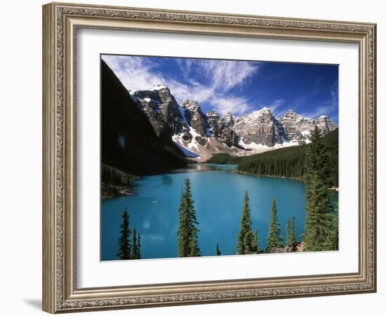 Wenkchemna Peaks Reflected in Moraine Lake, Banff National Park, Alberta, Canada-Adam Jones-Framed Photographic Print