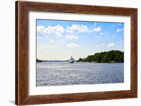 Wenonah Ii Steamship in a Lake, Lake Muskoka, Gravenhurst Bay, Ontario, Canada-null-Framed Photographic Print