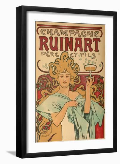 Werbeplakat Fuer "Champagne Ruinart" Paris, 1897-Alphonse Mucha-Framed Giclee Print