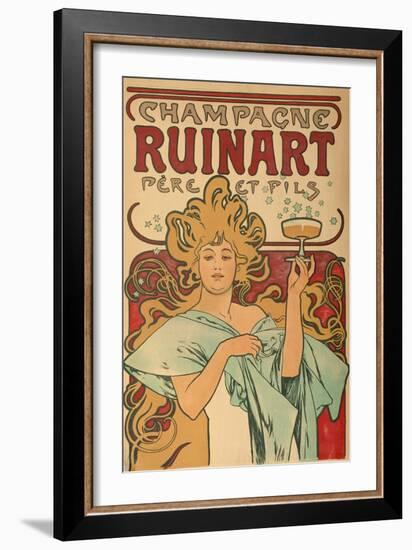 Werbeplakat Fuer "Champagne Ruinart" Paris, 1897-Alphonse Mucha-Framed Giclee Print