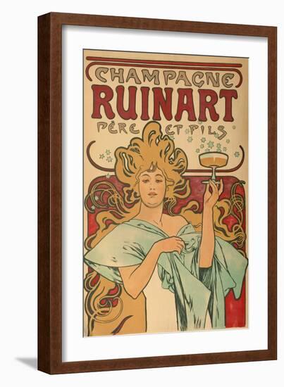 Werbeplakat Fuer "Champagne Ruinart" Paris, 1897-Alphonse Mucha-Framed Giclee Print