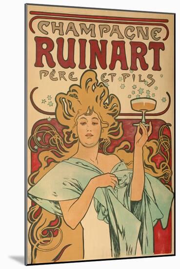 Werbeplakat Fuer "Champagne Ruinart" Paris, 1897-Alphonse Mucha-Mounted Giclee Print