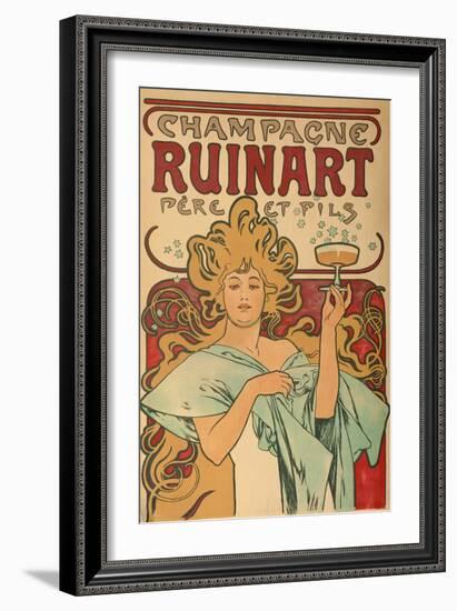 Werbeplakat Fuer "Champagne Ruinart" Paris, 1897-Alphonse Mucha-Framed Giclee Print