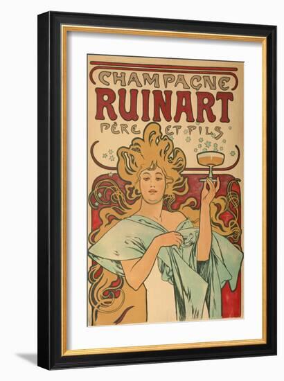 Werbeplakat Fuer "Champagne Ruinart" Paris, 1897-Alphonse Mucha-Framed Giclee Print