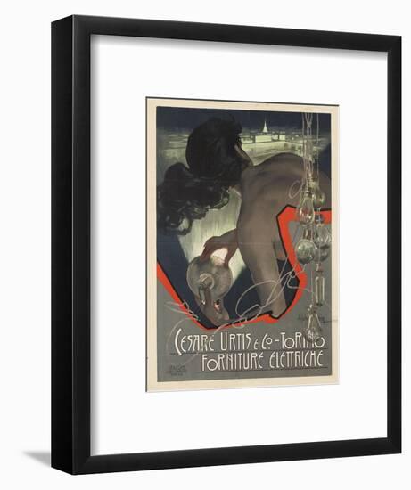 Werbeplakat für den italienischen Leuchtmittelhersteller 'Cesare Urtis &amp; Co.' 1889-Adolf Hohenstein-Framed Giclee Print