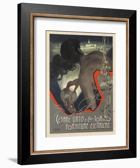Werbeplakat für den italienischen Leuchtmittelhersteller 'Cesare Urtis &amp; Co.' 1889-Adolf Hohenstein-Framed Giclee Print