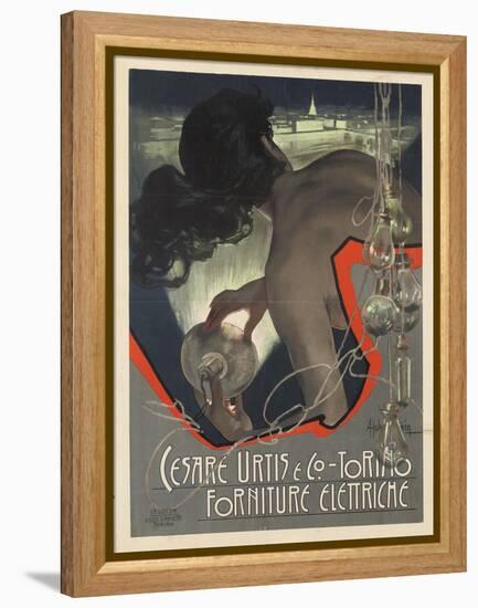 Werbeplakat für den italienischen Leuchtmittelhersteller 'Cesare Urtis &amp; Co.' 1889-Adolf Hohenstein-Framed Premier Image Canvas