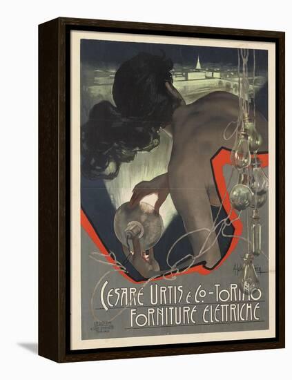 Werbeplakat für den italienischen Leuchtmittelhersteller 'Cesare Urtis &amp; Co.' 1889-Adolf Hohenstein-Framed Premier Image Canvas